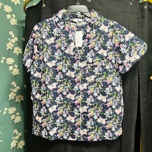 Vera Bradley Short-Sleeved Pajama Set *Boom Bloom Navy*